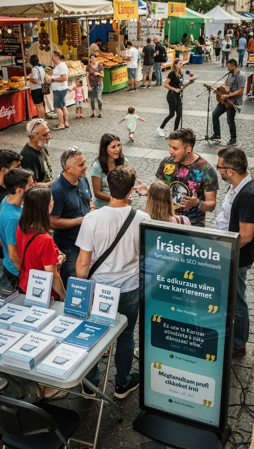 Szakmai író diákok egy csoportja, akik kreatív ötleteket vitatnak meg egy workshopon