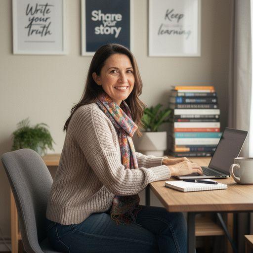 Egy íróasztal, tele íróeszközökkel és inspiráló idézetekkel